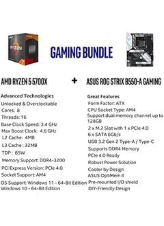 Arabest AMD Ryzen 7 5700X CPU with ASUS ROG Strix B550-A Gaming Motherboard Bundle  - Image 2