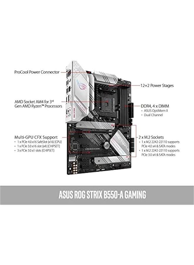 عربست - معالج AMD Ryzen 7 5700X ثماني النواة و 16 خيط مقفل مع لوحة الألعاب ASUS ROG Strix B550-A AMD AM4 Zen 3 Ryzen 5000 ATX Gaming - Image 1