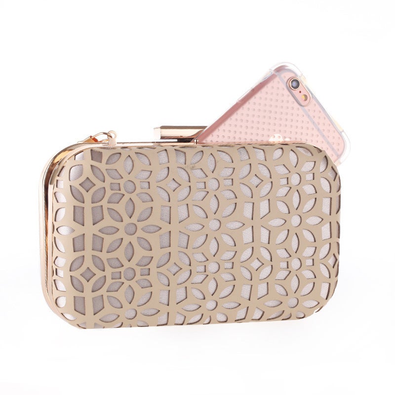 40115 Hollow Pu Dinner Bag Handmade Dinner Clutch Small Square Bag Clutchbag - Image 4