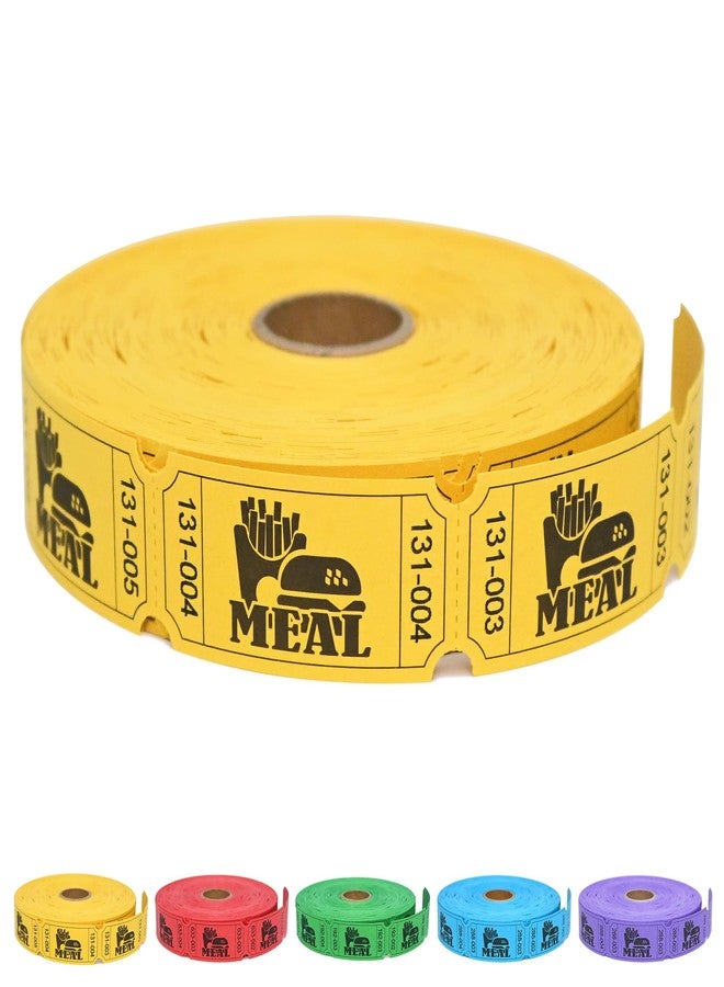 Essential 1000 Raffle Tickets Rolls, Meal Tickets Single Roll for Events, Leisure, Movie Watching, Entertainment, Class Reward & Prizes - 5 Color Selection (Yellow) - Image 1