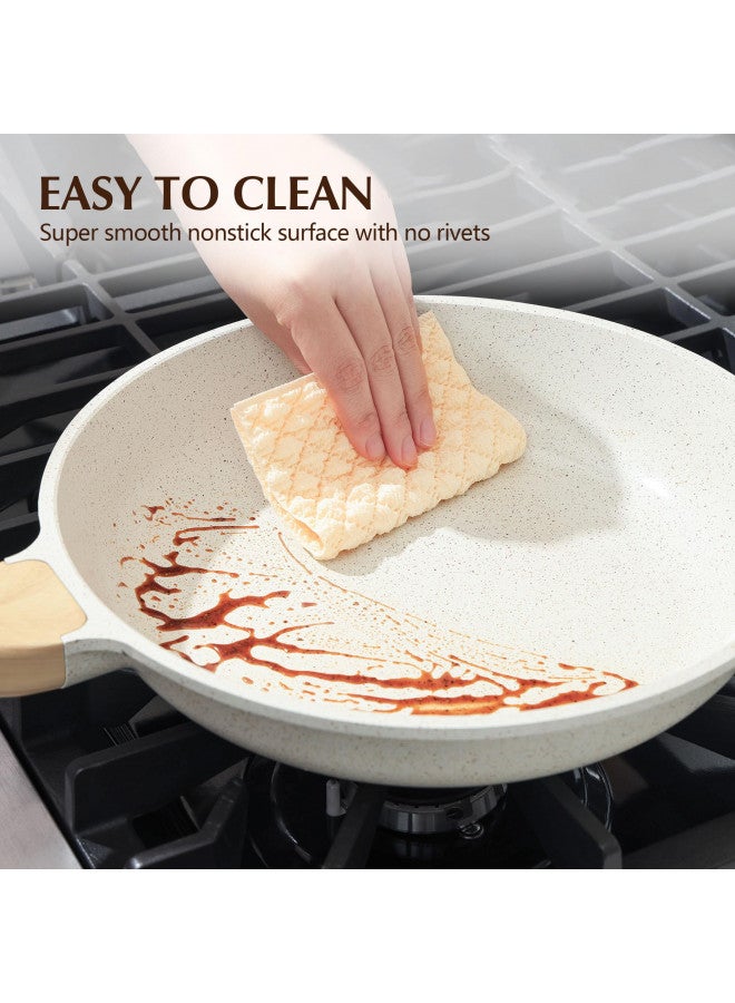 SENSARTE Nonstick Ceramic Frying Pan Skillet with Lid, 8 Inch Omelet Pan, Healthy Non Toxic Chef Pan, Induction Compatible Egg Pan with Heat Resistant Handle, PFAS-Free - Image 4