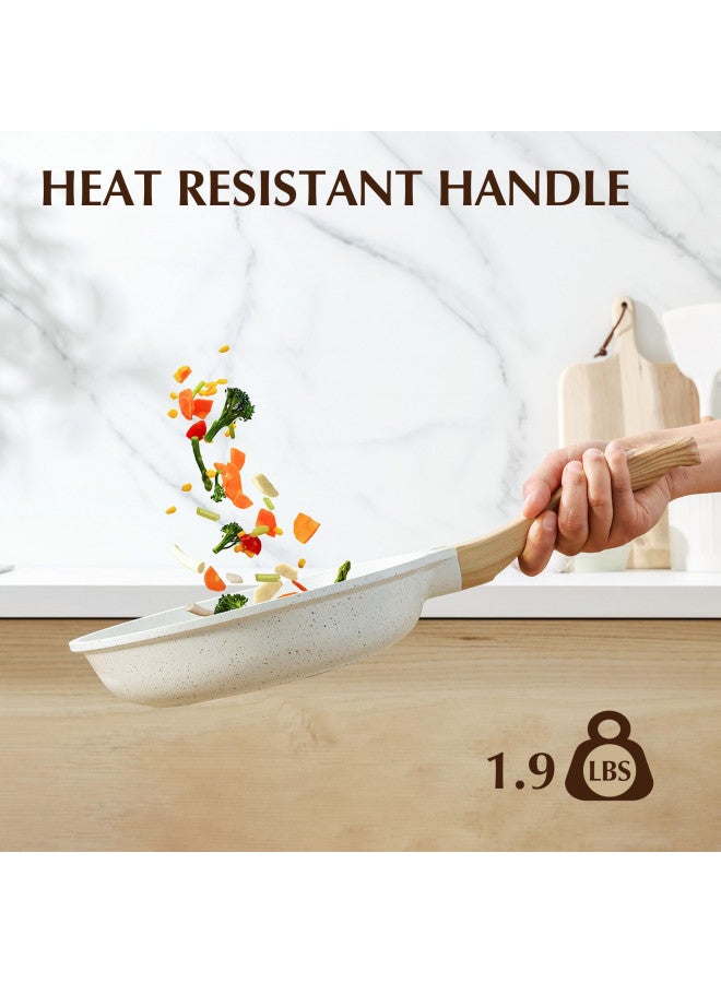 SENSARTE Nonstick Ceramic Frying Pan Skillet with Lid, 8 Inch Omelet Pan, Healthy Non Toxic Chef Pan, Induction Compatible Egg Pan with Heat Resistant Handle, PFAS-Free - Image 3