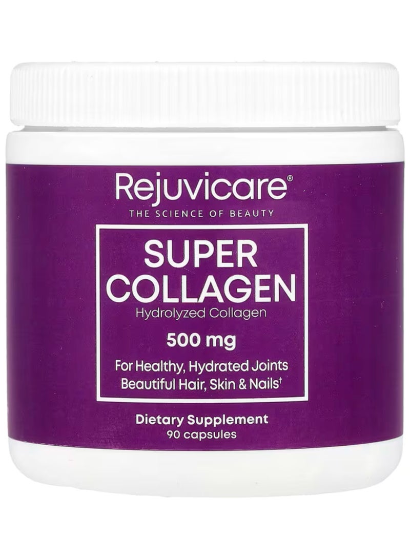 REJUVICARE Super Collagen, 500 mg, 90 Capsules - Image 1