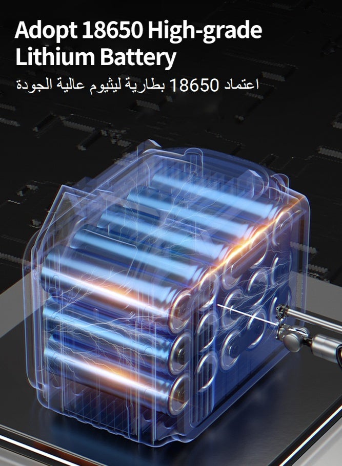 منشار صغير كهربائي تعمل بالبطارية المحمولة اللاسلكية المحمولة منشار سلسلة الطاقة 2 بطاريات قابلة لإعادة الشحن، الحقيبة تشمل منشار صغير قطع الخشب شجرة تقليم البستنة  - Image 5