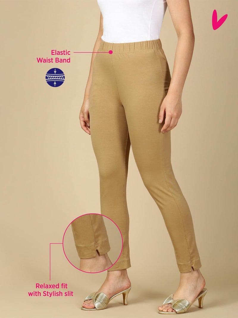 Lux Cozi PYNK Solid Premium Cotton Lycra Kurtipant for Women with Side Pocket_COZI_PYNK_KURTIPANT_09_FS_1PC Off White - Image 5