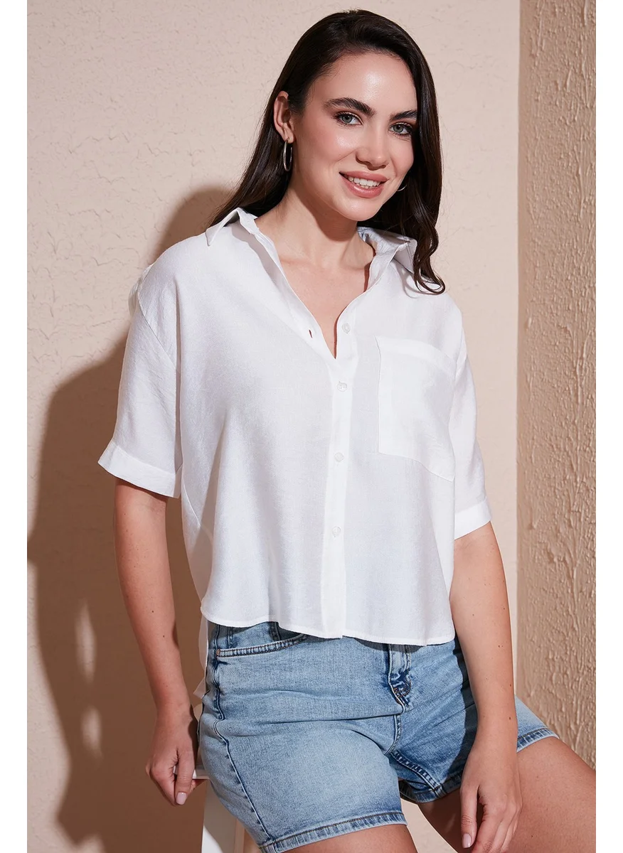 Lela Regular Fit Chest Pocket Short Sleeve Shirt Women's Shirt 6779324