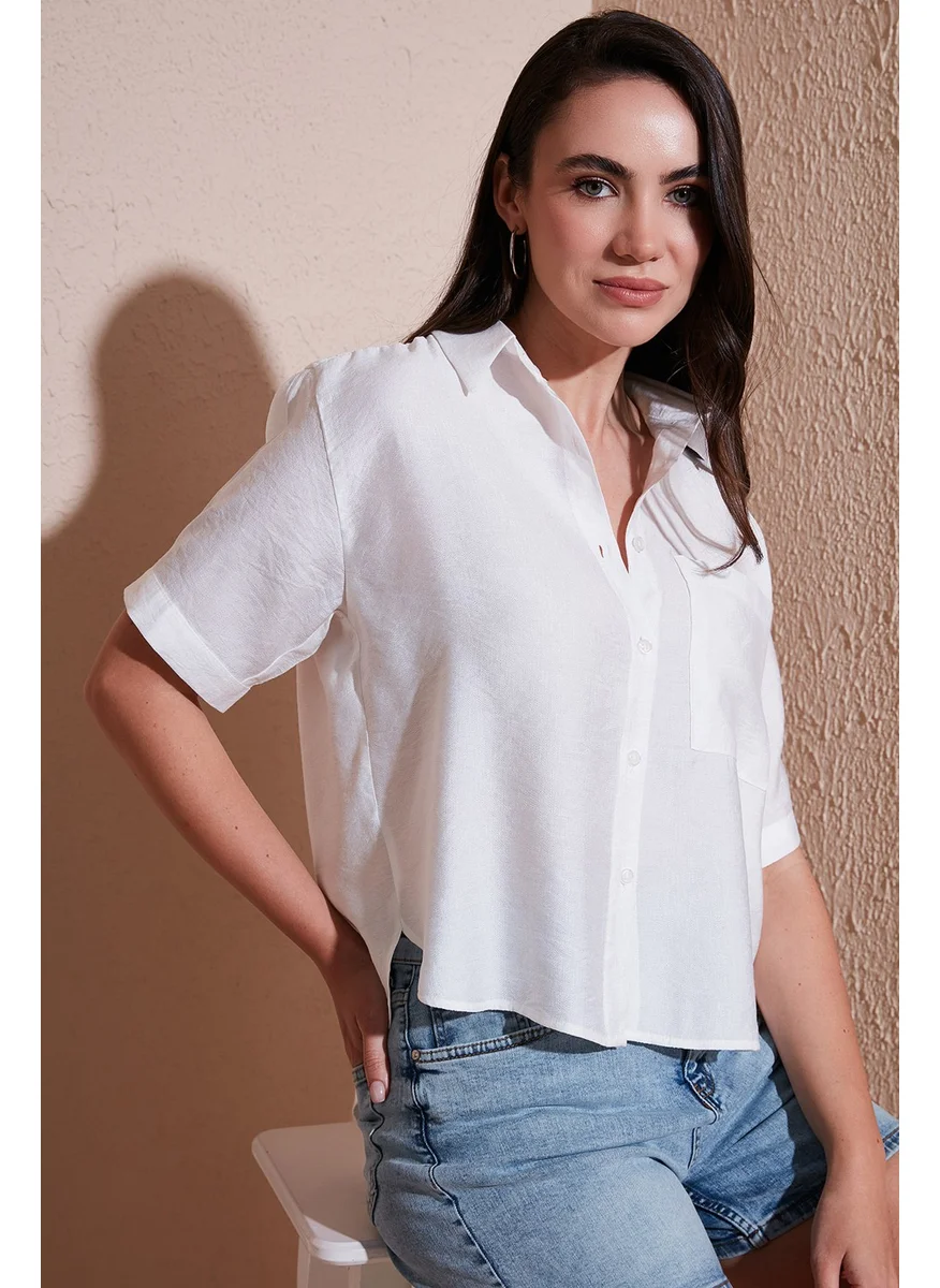 Lela Regular Fit Chest Pocket Short Sleeve Shirt Women's Shirt 6779324