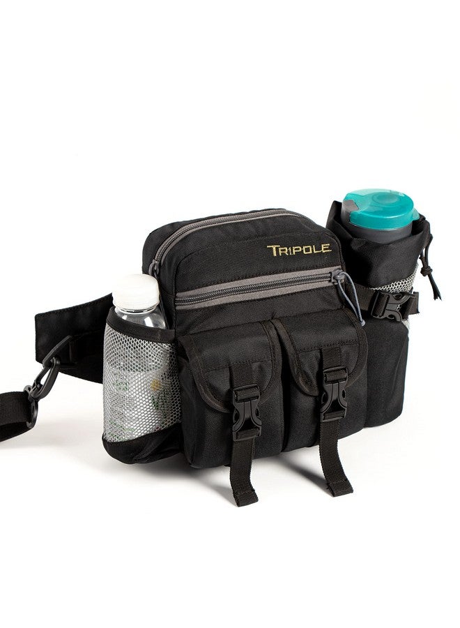 Tripole Waist Pack with Detachable Bottle Holder - Multi-Utility Waist and Sling Bag for Hiking, Cycling, and Backpacking (Black) - Image 3