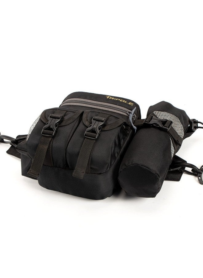 Tripole Waist Pack with Detachable Bottle Holder - Multi-Utility Waist and Sling Bag for Hiking, Cycling, and Backpacking (Black) - Image 2