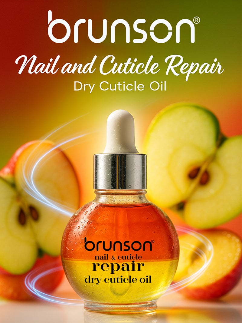 Brunson Nail and Cuticle Repair Oil 30ml Double Layer Hydrating and Nourishing Cuticle Oil with Vitamin E Salon Quality Cuticle Oil for Dry Brittle Nails and Nail Growth Quick Absorbing and Non Greasy - Image 3