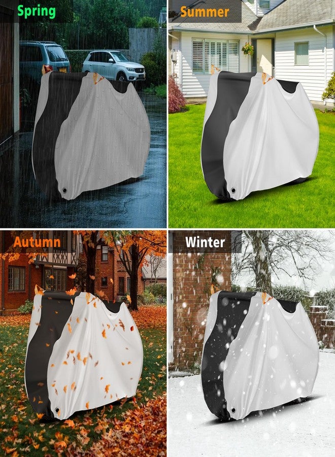 Tokept Bike Cover, Outdoor Waterproof Bicycle Cover for Rain /Sun /Dust /Wind Protection, Bicycle Accessories with Lock Hole and Storage Bag, Suitable for Mountain Road E-Bikes, Black/Silver (Fits 1-2 Bikes) - Image 5