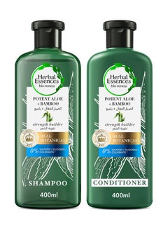 Herbal Essences Sulfate Free Potent Aloe Bamboo Shampoo 400ml and Conditioner 400ml  - Image 1