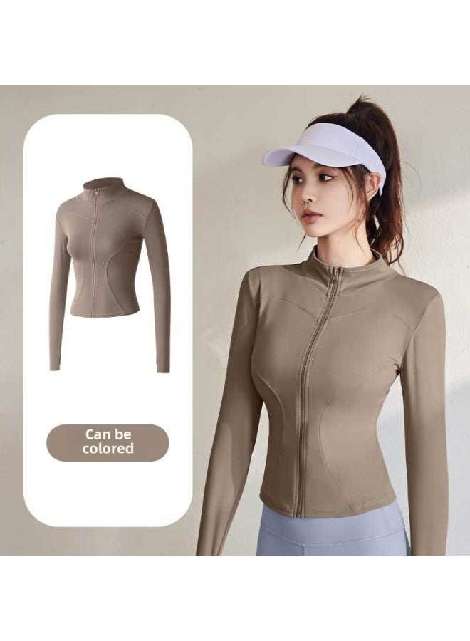 general Cocoa Women's Spring Autumn Long Sleeve Sports Coat Tight Fit Fitness Yoga Jacket Top - Image 1