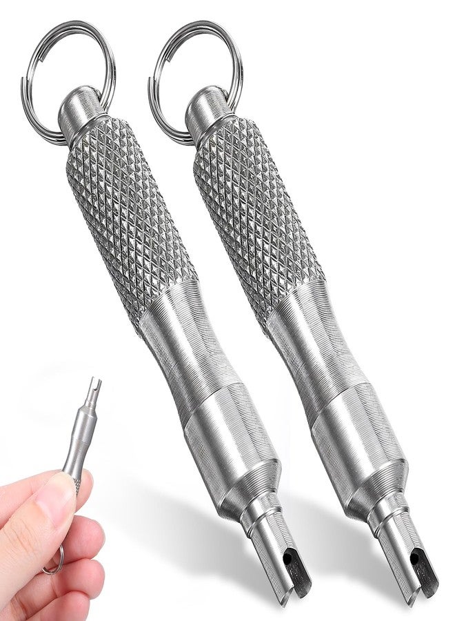 Bruislard 2 PCS Valve Core Removal Tool, Stainless Steel Tire Valve Stem Tool Portable Valve Core Disassembly and Repair Tool for Bicycle Car Motorcycle Repair Install Accessory - Image 1