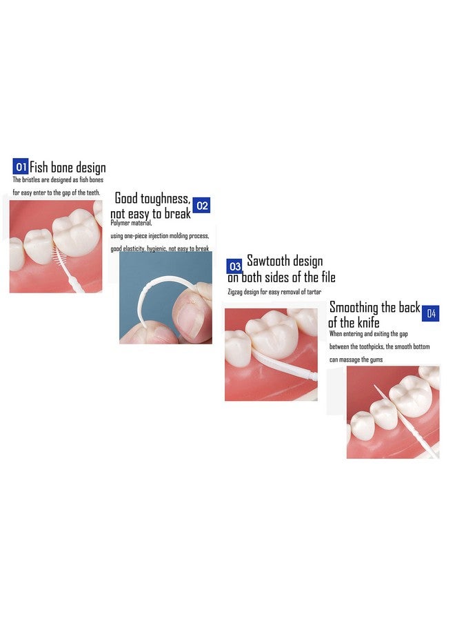 LBY Plastic Toothpicks Home Teeth Cleaning Toolbrush And Flat Rhombus Doubleended Toothpickinterdental Toothpicks 2 Way Toothpickplastic White(Pack Of 500) - Image 4