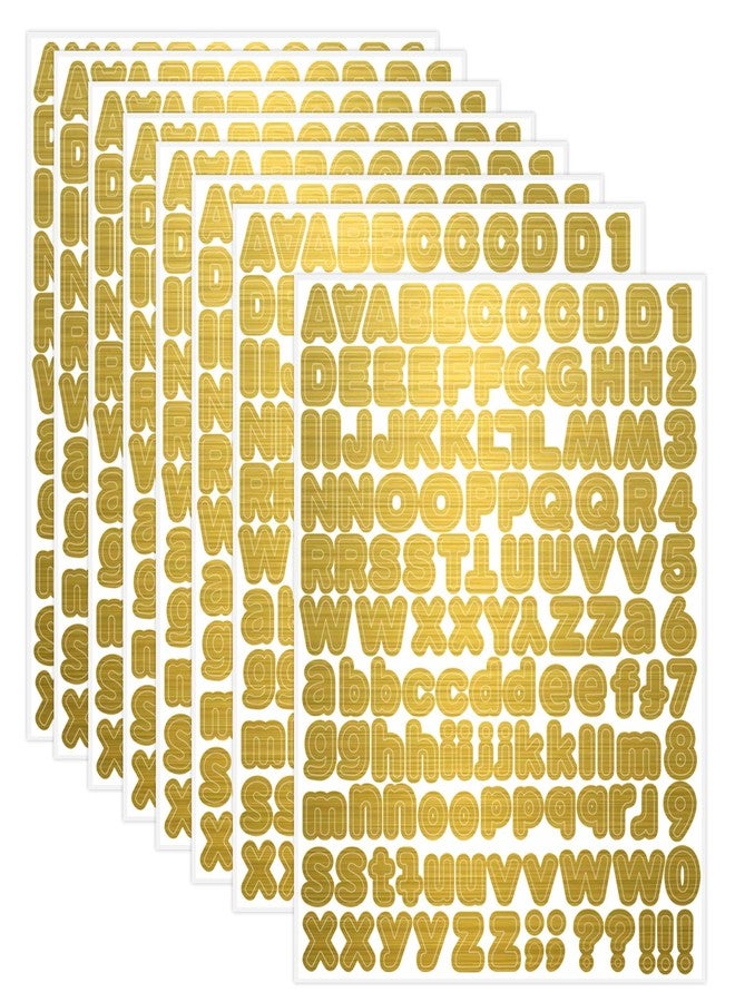starboling Letter Stickers,1/2 inch 10 Sheets Gold Alphabet Sticker,Self Adhesive Vinyl Letter Stickers Mailbox Numbers,Self Adhesive Letters Stickers for Bulletin Boards Classroom Home Decor - Image 1