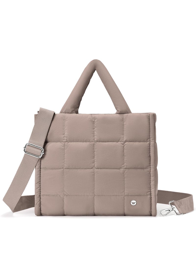 WESTBRONCO Puffer Crossbody Bags for Women Quilted Tote Bag Puffy Weekender Overnight Bag Nylon Shoulder Handbag, Medium Bag for Work, Daily, Travel - Image 1