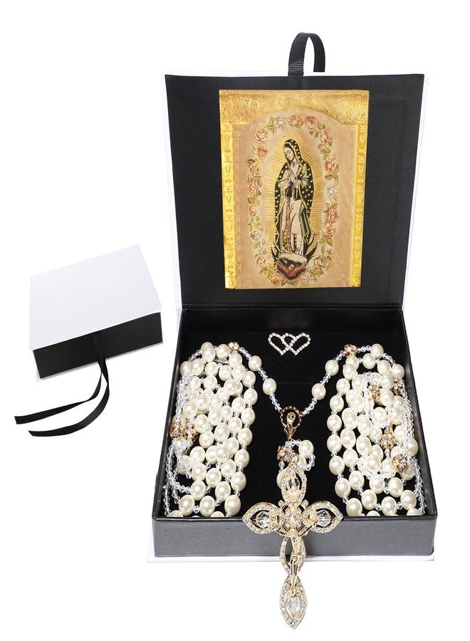 ESNOY Lazo Para Boda,Wedding Lasso for Ceremony Catholic,Lazos Para Boda Catolica,Lazos Para Bodas De Iglesia Para Novios,Pearls Rosary with Unity Cross for Wedding Ceremony,Lazo De Boda Para Los Novios - Image 1