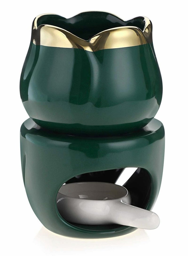 Captaintech Wax Melt Essential Oil Burner with Tealight Spoon, Removable Aromatherapy Burner Ceramic Aroma - Image 1