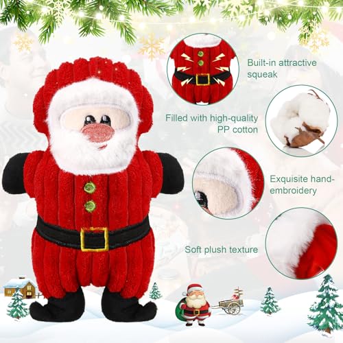 Suilung 8 Pack Christmas Dog Toys Durable Squeaky Dog Toys for Puppy Christmas Interactive Stuffed Animal Plush Chew Toys with Squeaker for Small Medium Large Dogs Teeth Cleaning - Image 3