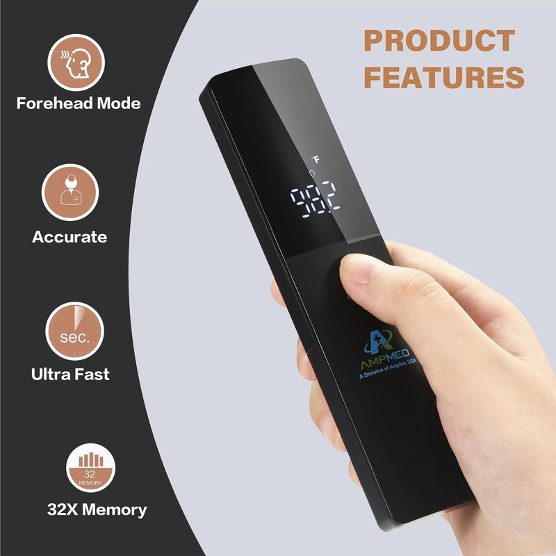 Amplim No-Touch Forehead Thermometer for Adults and Kids, Non-Contact Digital Baby Thermometer for Infants/Newborns. Medical Grade Touchless Temporal Thermometer for Fever, FSA HSA Eligible - Image 5