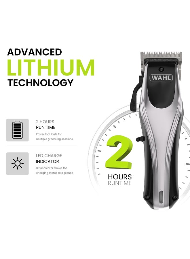 WAHL Multi Cut Pro Lithium Ion Rechargeable Hair Clipper Kit Silver/Black 0.6kg & WAHL Travel Shaver, Wet & Dry Shave, 45 Minutes Cordless Runtime, Travel Friendly, 3615-1027 Black/Silver Bundle - Image 5