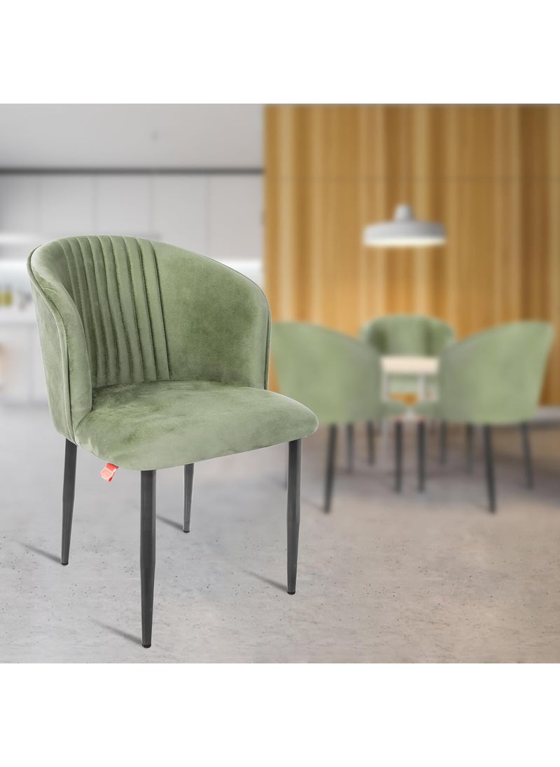 Rose ROSE Fire Cafe Chair Side Chair Kitchen Breakfast Living Room Chair Modern Velvet Dining Chair for Cafe Chair Restaurants Chairs 1 Turqouise Green Plain Valvet  - Image 1