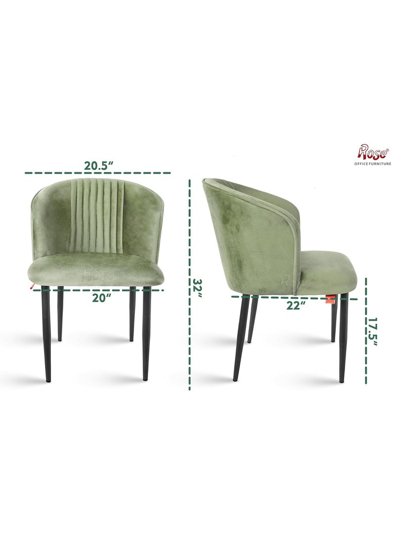 Rose ROSE Fire Cafe Chair Side Chair Kitchen Breakfast Living Room Chair Modern Velvet Dining Chair for Cafe Chair Restaurants Chairs 1 Turqouise Green Plain Valvet  - Image 2
