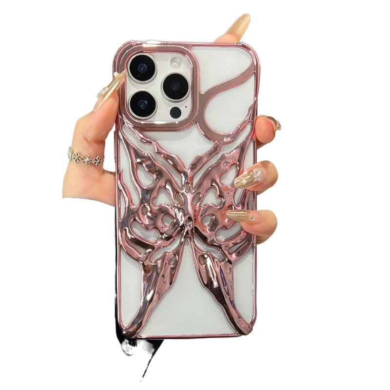 غطاء واقي | مقاوم للصدمات لـ iPhone 15 / 15 Plus / 15 Pro / 15 Pro Max | حماية من السقوط | لمسة كهربائية | Butterfly - Image 1