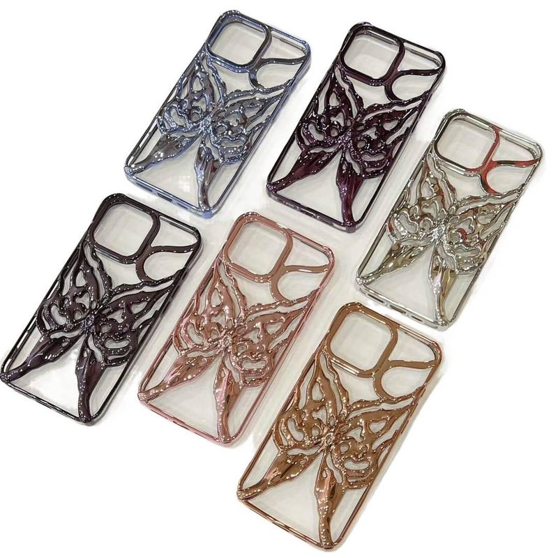غطاء واقي | مقاوم للصدمات لـ iPhone 15 / 15 Plus / 15 Pro / 15 Pro Max | حماية من السقوط | لمسة كهربائية | Butterfly - Image 2