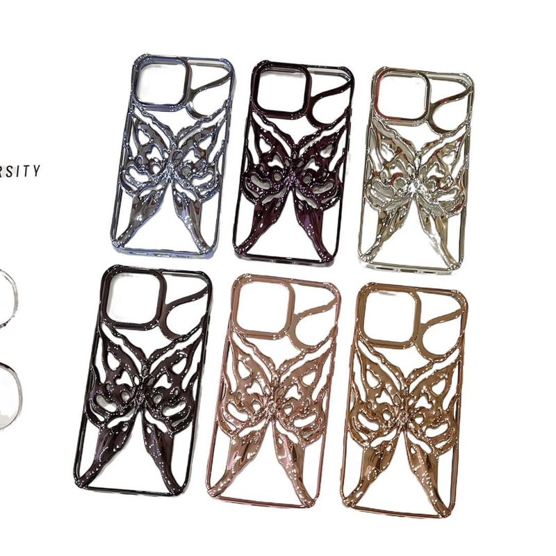 غطاء واقي | مقاوم للصدمات لـ iPhone 15 / 15 Plus / 15 Pro / 15 Pro Max | حماية من السقوط | لمسة كهربائية | Butterfly - Image 3