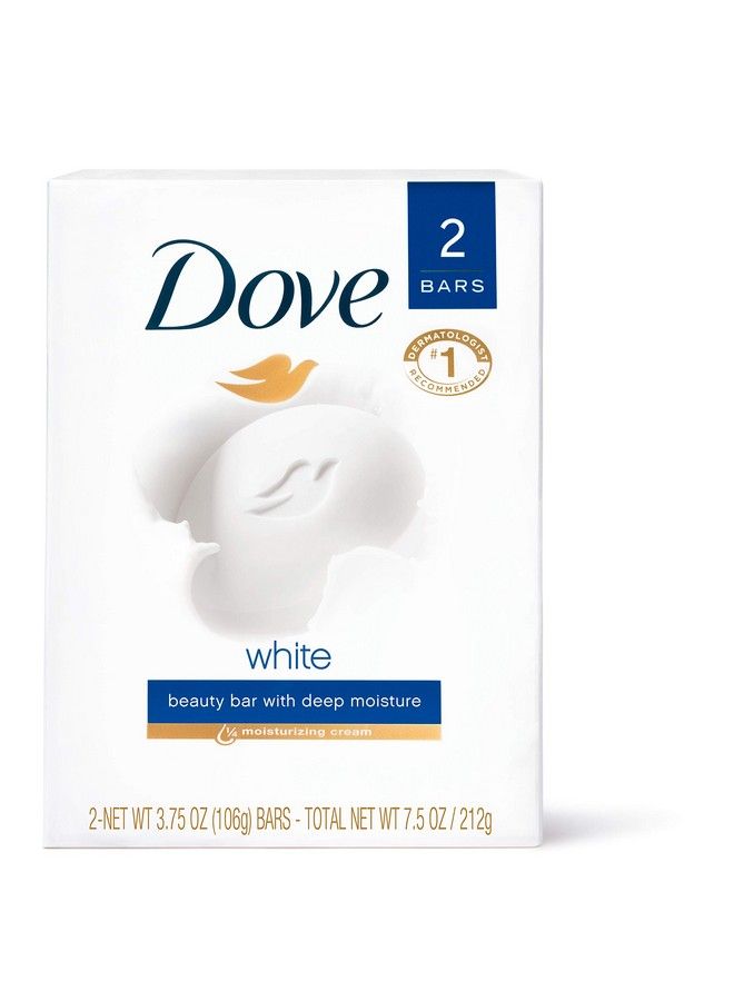 Dove Beauty Bar Gentle Cleanser Gor Softer And Smoother Skin With 14 Moisturizing Cream White Effectively Washes Away Bacteria Nourishes Your Skin 3.75 Ounce Pack Of 2 - Image 1