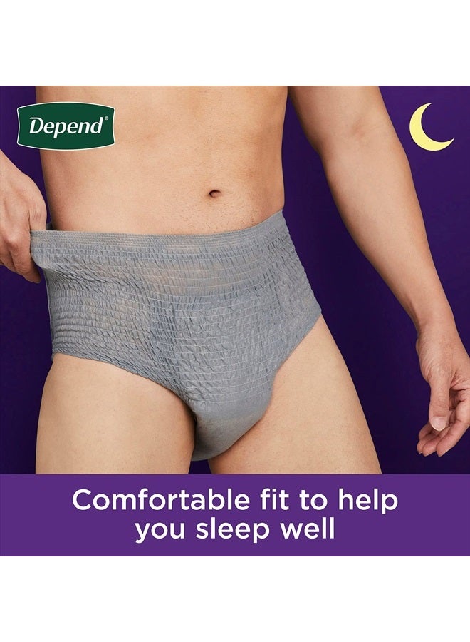 Depend Night Defense Adult Incontinence Underwear for Men, Disposable, Overnight, Large, Grey, 14 Count, Packaging May Vary  - Image 4
