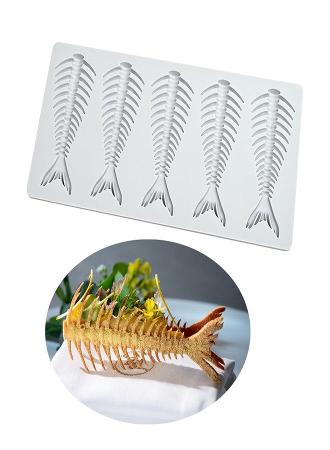mostsom Silicone Molds 3D Fish Bone Candy Lace Fondant Mold for Baking, Polymer Clay, Sugar Craft, Cupcake, Cake Decorating, Chocolate, Resin, Soap, Easy Clean (C_ Fish Bone) - Image 4