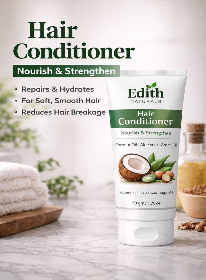 EDITH بلسم الشعر من إديث ناتشورالز، يغذي ويقوي الشعر، زيت جوز الهند، الألوفيرا، زيت الأرغان، 50 غرام - Image 4