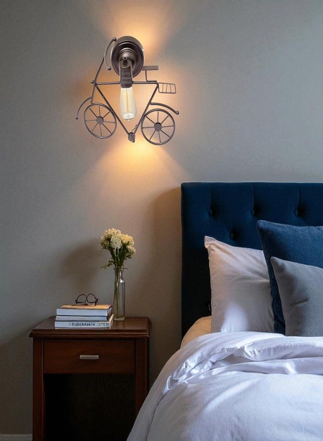 GreyWings Vintage Cycle Shaped Hanging Light for Home Décor, Black Pendant Lamp, Decorative Industrial Style Lamp for (Bulb Not Included) Small Pack of 2 - Image 2