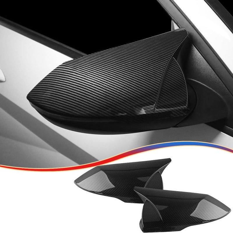 Rear View Mirror Cover for Hyundai Elantra 2021 2022 2023 2024 2025 Carbon Fiber Turn Signal Housing Cover Accessorieswith Turn Signal Cutout