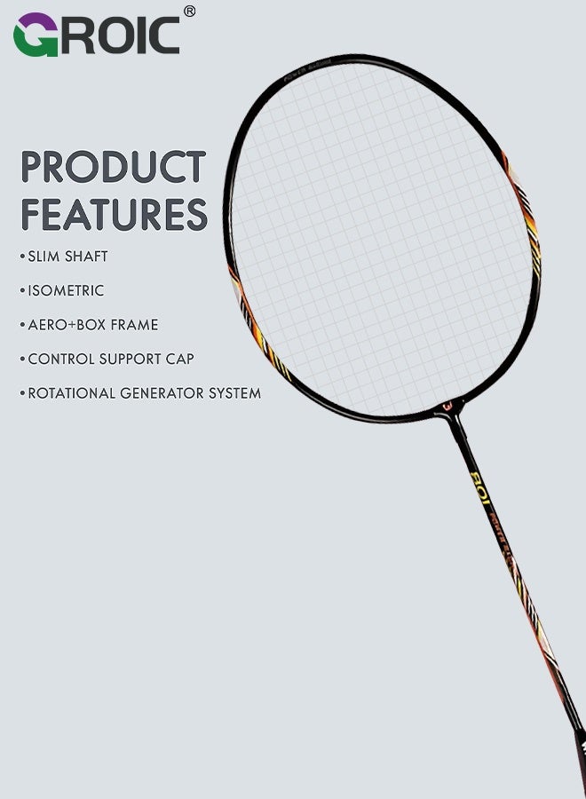 GROIC مجموعة مضارب كرة الريشة مع 2 مضارب، 3 كرات ريشة، 1 شبكة كرة ريشة و1 حقيبة كرة ريشة، مضرب كرة ريشة للاعبين 2، مضارب كرة ريشة - Image 3