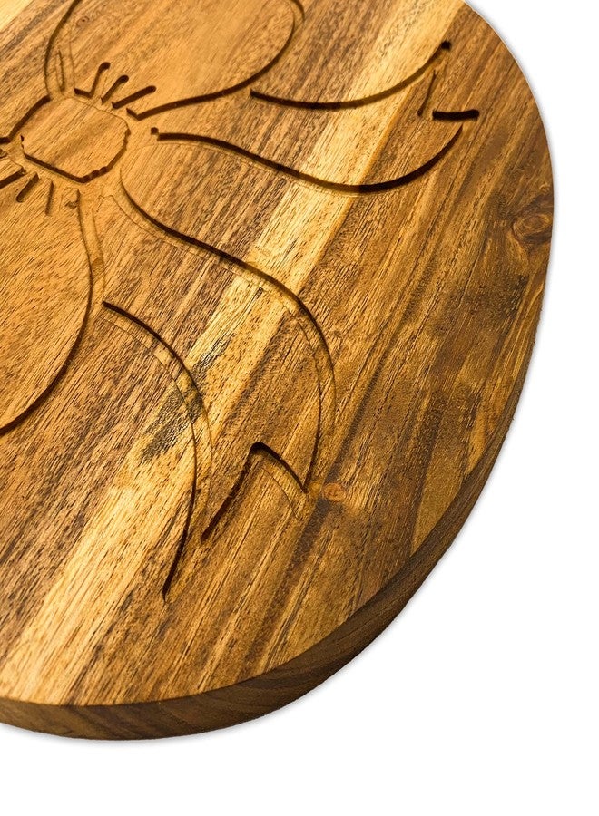 Affinity Decor Organic Acacia Wooden Cutting Board and Serving Platter for Cheese Snacks Vegetables Fruit & Salad (Gifted Egg 13"L x 9.3"W) - Image 3