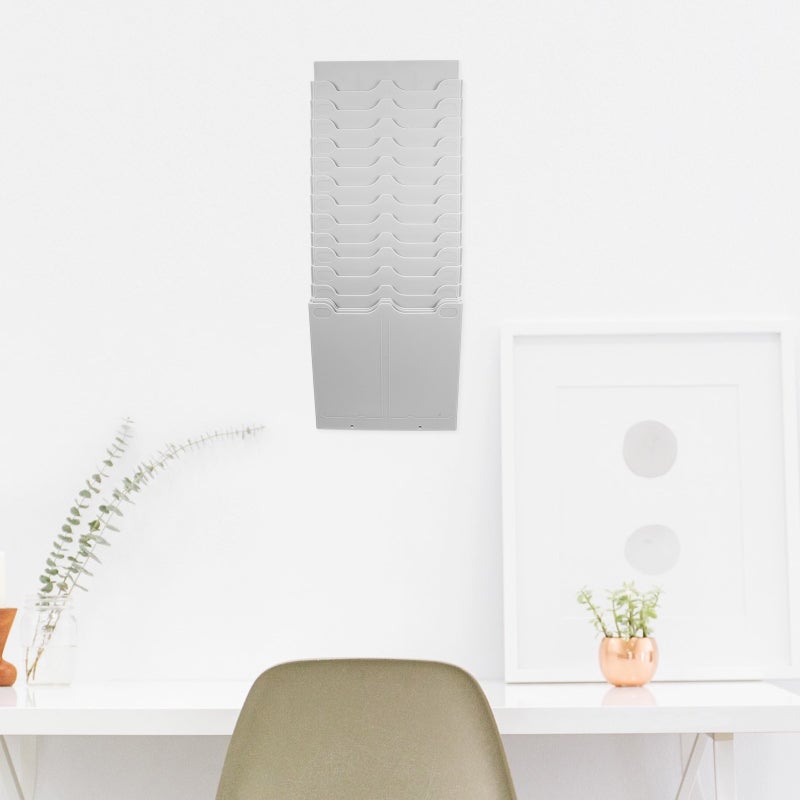 Wall Mount Time Cards Holder Time Cards Rack for Office Warehouse Retractable Time Cards Rack - Image 5