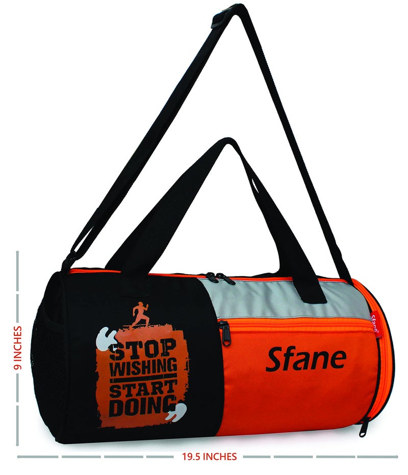 Sfane Grey Gym Bag/Duffle Bag/Sports Bag/Shoulder Bag/Sports Bags/Gym Bags for Men & Women with Shoe Compartment - Image 4