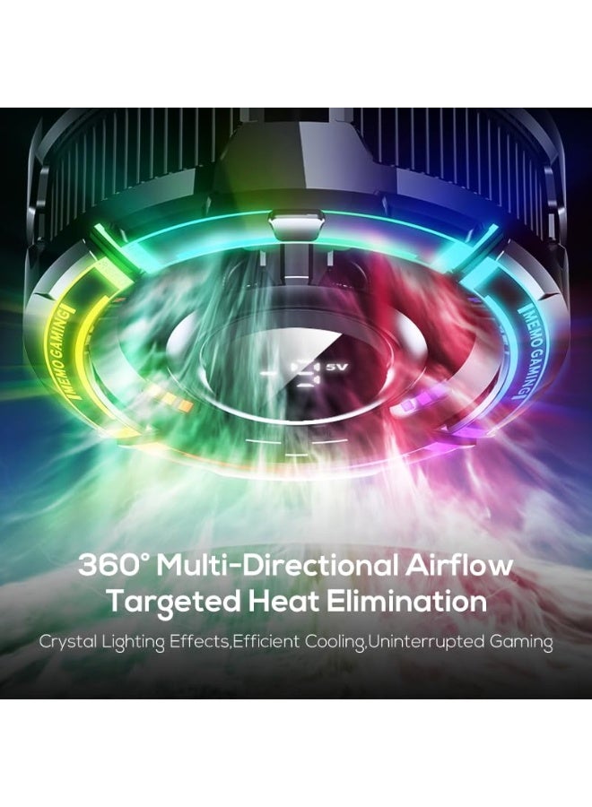 Phone Cooler for Gaming & Streaming, LED Display Radiator Cooling Fan with Magnetic Attachment, 15W Semiconductor Cooling, Low Noise, No Fog – Compatible with 60-115mm Phones - Image 4