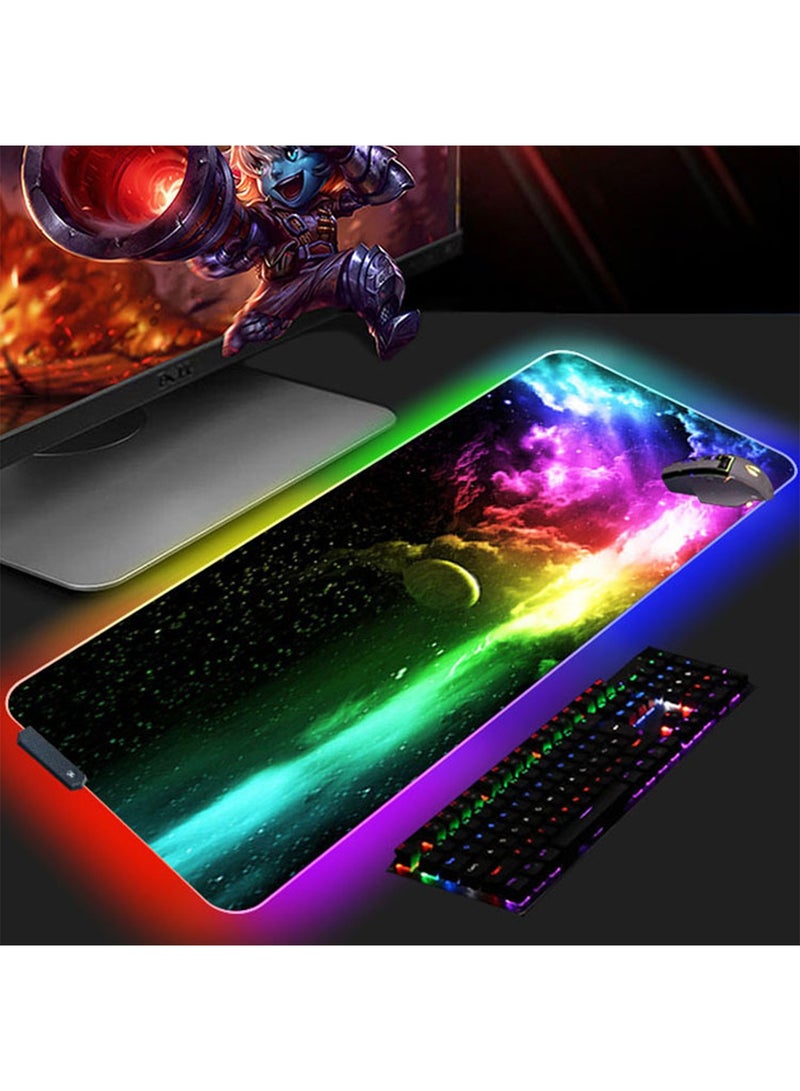 RGB Gaming Mouse Pad, 14 Modes Extended Large Table Desk Mat Led Mousepad for PC Computer MacBook Keyboard Mat Anti-Slip (Starry Sky 800x400mm) - Image 5