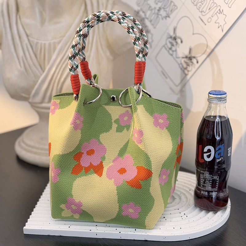 Knitted Cartoon Tote Bag for Women, Large Capacity - Image 2