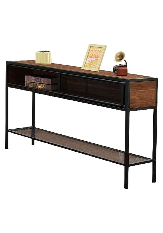 Micasa High-Quality Melamine Console Table Brown and Black 75 x 30 x 120 cm LRF-008D
