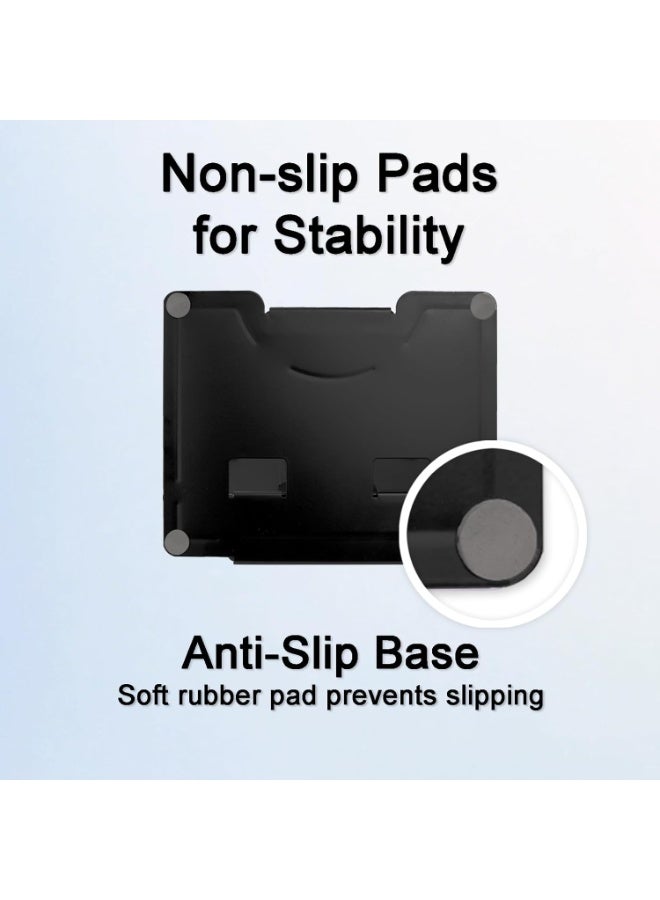 كيلا حامل كتب مكتبي معدني للقراءة مع مشابك قابلة للتعديل، حامل كتب قابل للطي بدون استخدام اليدين للأطفال، حامل مستندات محمول للمكتب، حامل عرض للوصفات، كتب الطبخ، الأجهزة اللوحية - أسود - Image 2