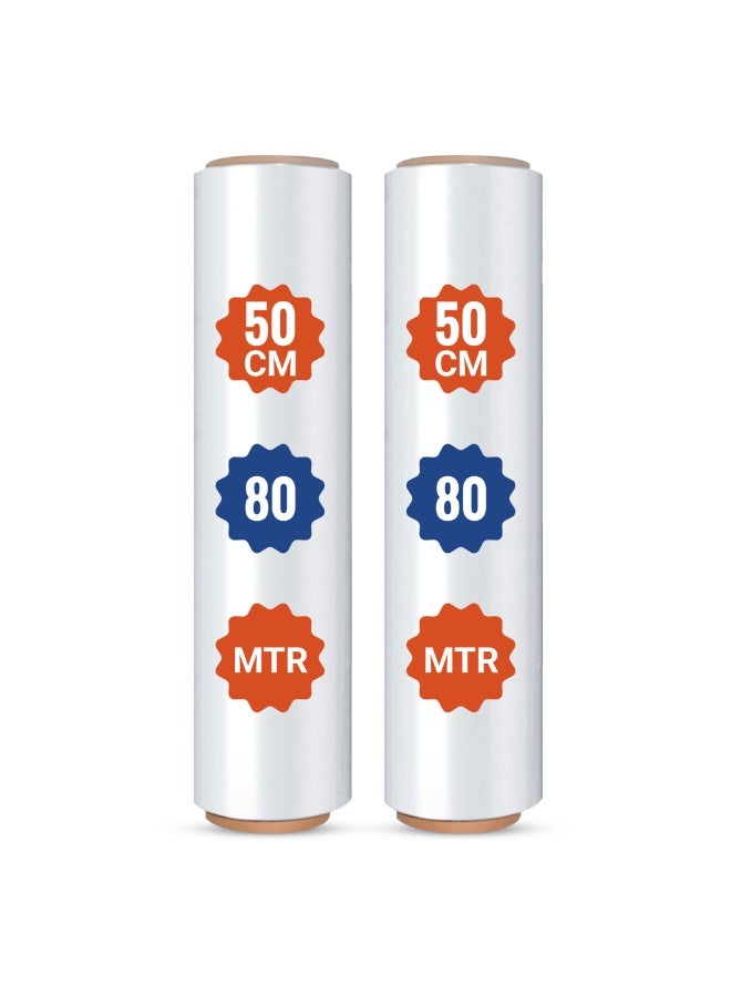 Duravel Stretch Film, Shrink Wrap for Pallet Wrap, Industrial Strength Stretch Wrap, Moving Wrapping Plastic Roll Industrial Packaging, (80 METER-2ROLL) - Image 1