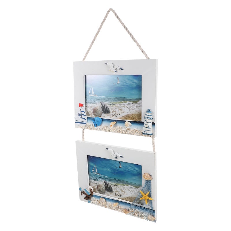 Sea Photo Frame Wall Decoration Rectangle Shape Wooden Material Living Room 42.50X19.80X1.80CM 1Pcs - Image 5