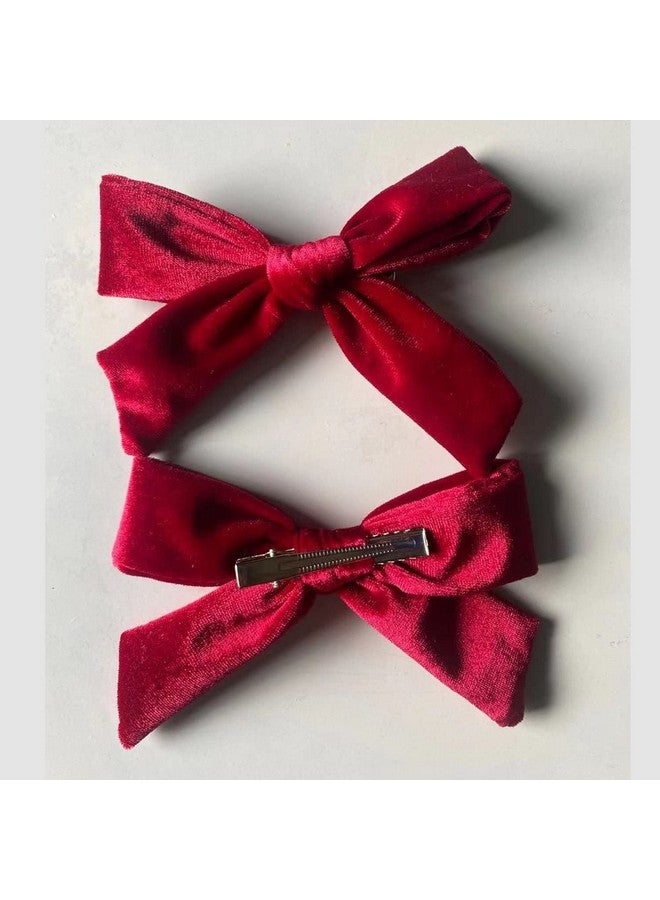 سالوسي فيونكات شعر كبيرة من سالوسي، مقاس 5 بوصات، فيونكات شعر مخملية، مشابك شعر للبنات الصغيرات (أحمر) - Image 5