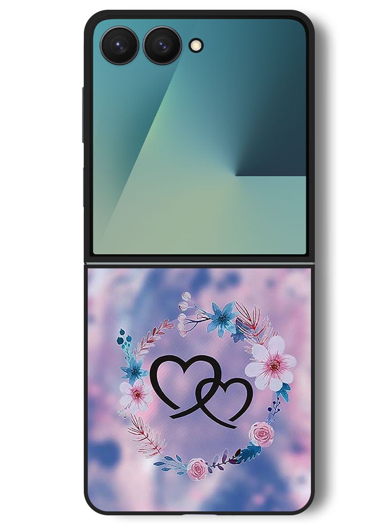 Theodor Case Compatible with Samsung Galaxy Z Flip 7 - 6.9 Inch Protection Shockproof Bumper Cover Two HEarts - Image 1